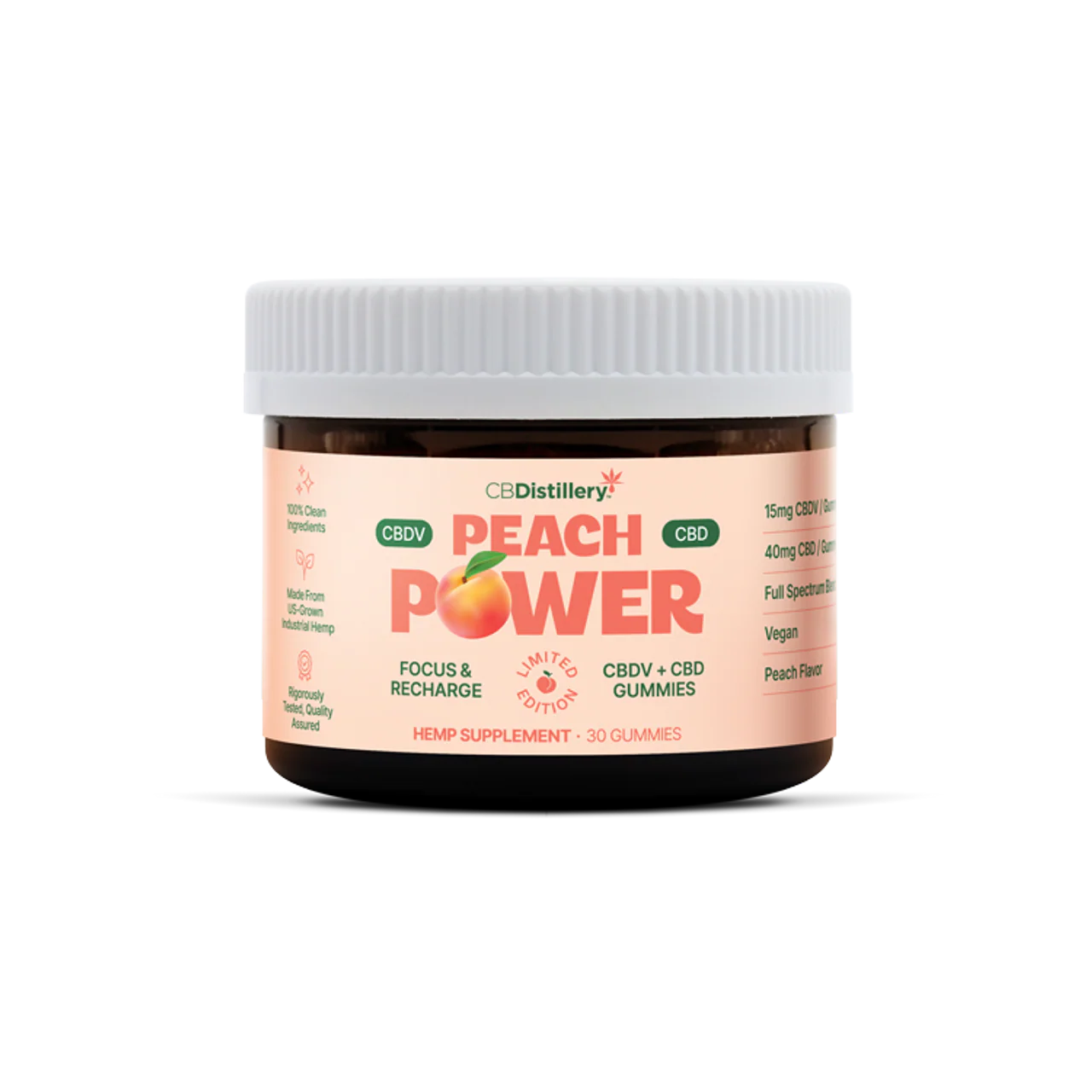 CBDistillery Peach Power Gummies | CBDv + CBD – Limited Edition