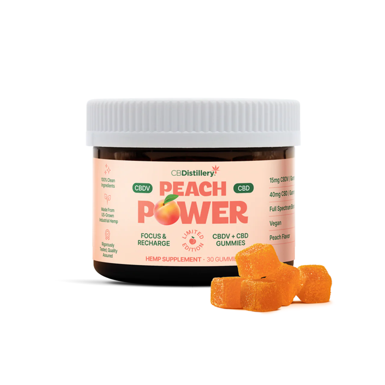 CBDistillery Peach Power Gummies | CBDv + CBD – Limited Edition
