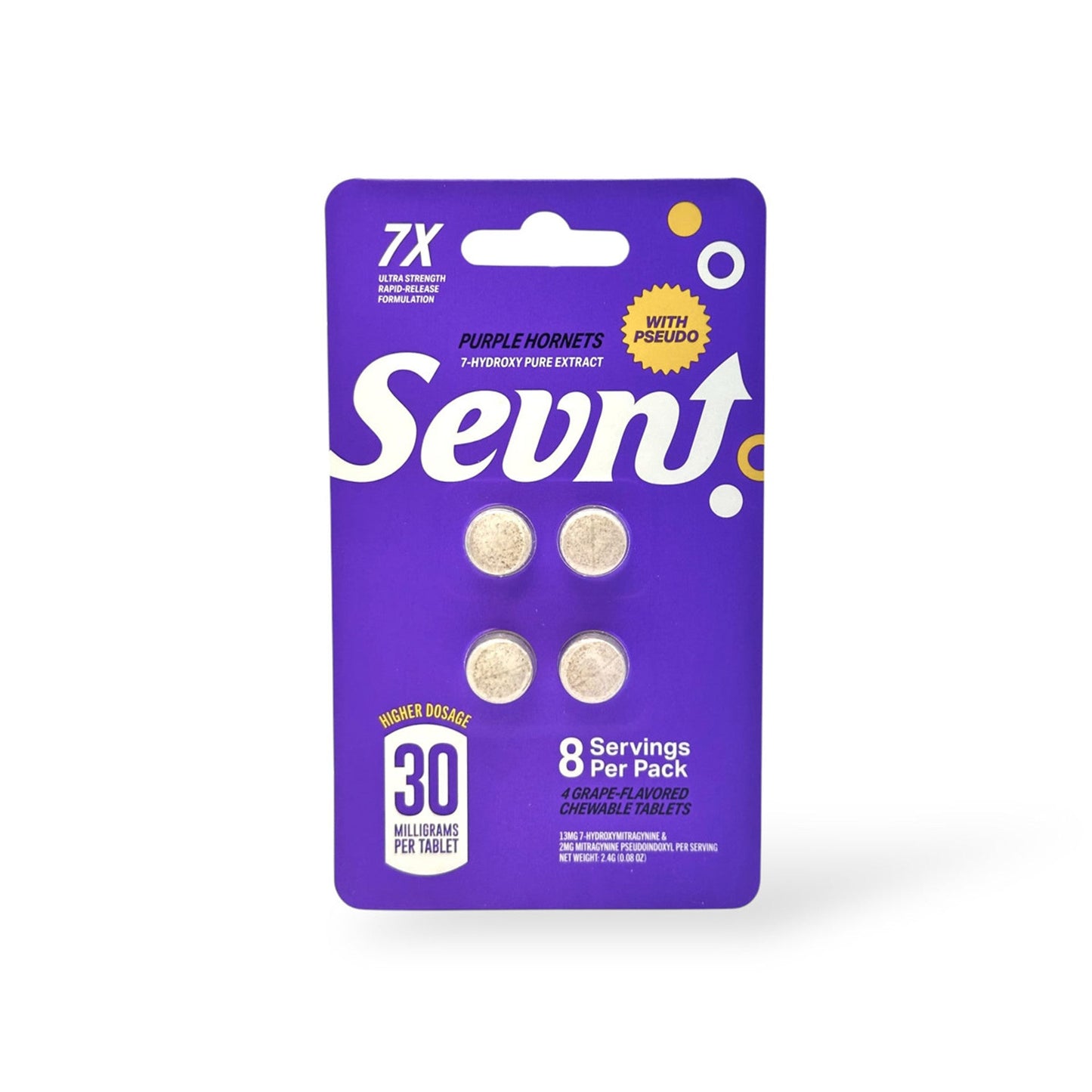 Sevn 7-Hydroxy With Pseudo Tablets – Orange Oasis & Purple Hornets | Focus & Natural Relief