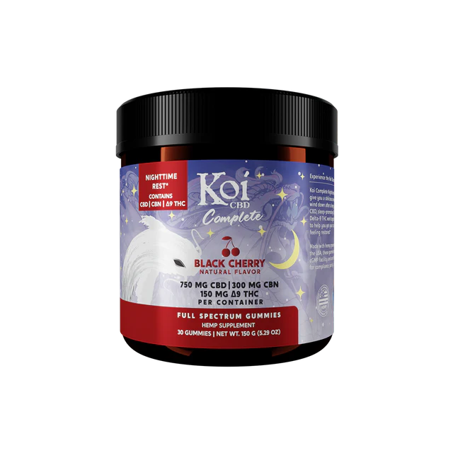 Koi Complete Nighttime Gummies – CBD + CBN + Delta-9 THC (30ct, Multiple Flavors)