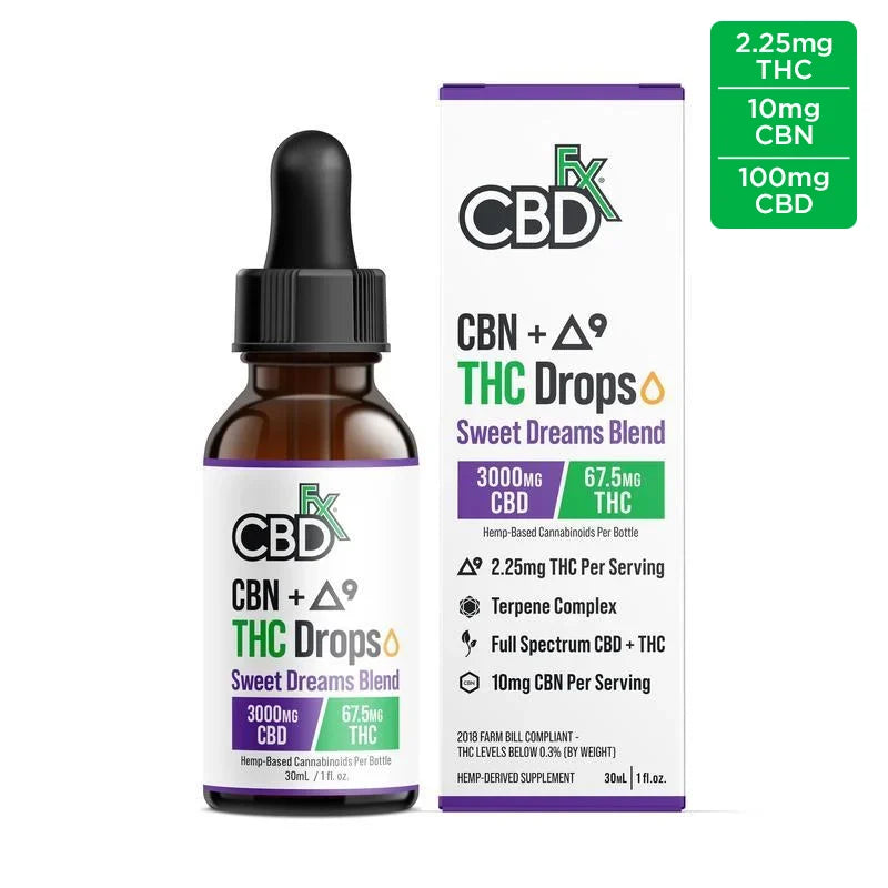 CBDfx Sweet Dreams Blend – CBD + CBN + Delta-9 THC Oil Tincture (1500mg / 3000mg / 6000mg)