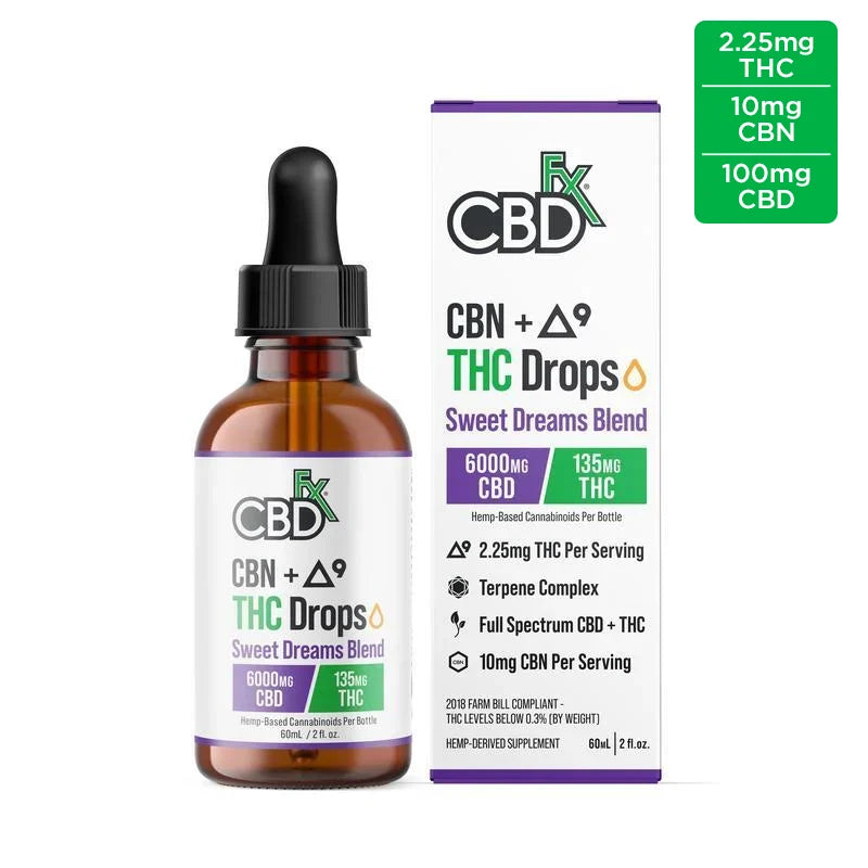 CBDfx Sweet Dreams Blend – CBD + CBN + Delta-9 THC Oil Tincture (1500mg / 3000mg / 6000mg)