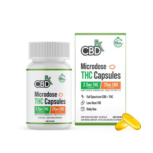 CBDfx Microdose THC Capsules – Full-Spectrum CBD + Delta-9 THC (30ct)