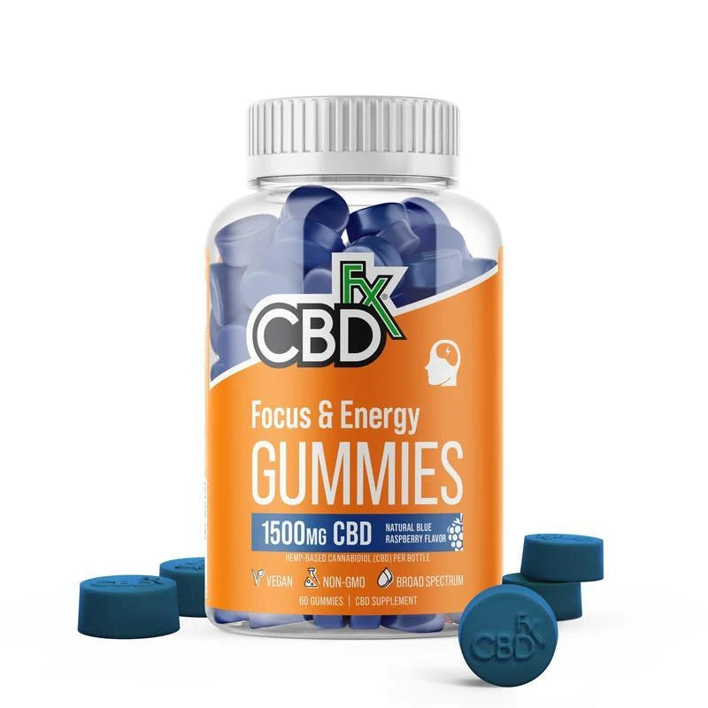 CBD Gummies for Focus & Energy | CBD + Caffeine + Sharp PS | Blue Raspberry | CBDfx