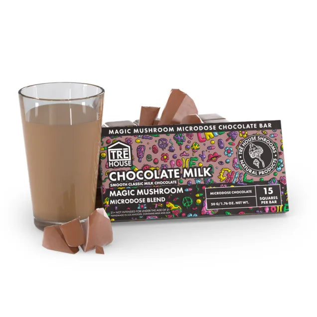 Tre House Magic Mushroom Chocolate Bar – Nootropic & Adaptogen Blend (15 Squares, Multiple Flavors)
