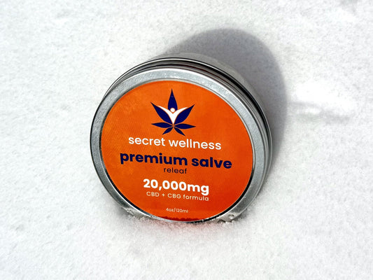 Secret Wellness ReLeaf Ultra Strength Salve – Broad Spectrum CBD & CBG (4oz Tin)