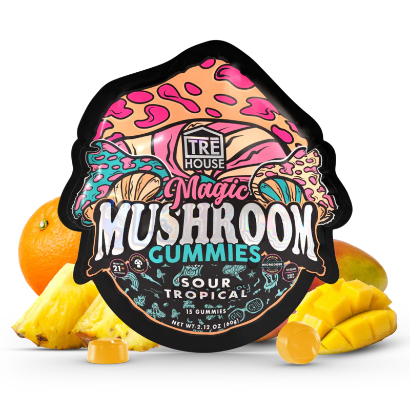 Tre House Magic Mushroom Gummies – Nootropic & Adaptogen Blend (15ct, Multiple Flavors)