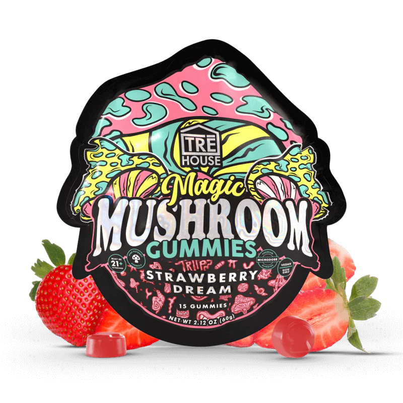 Tre House Magic Mushroom Gummies – Nootropic & Adaptogen Blend (15ct, Multiple Flavors)