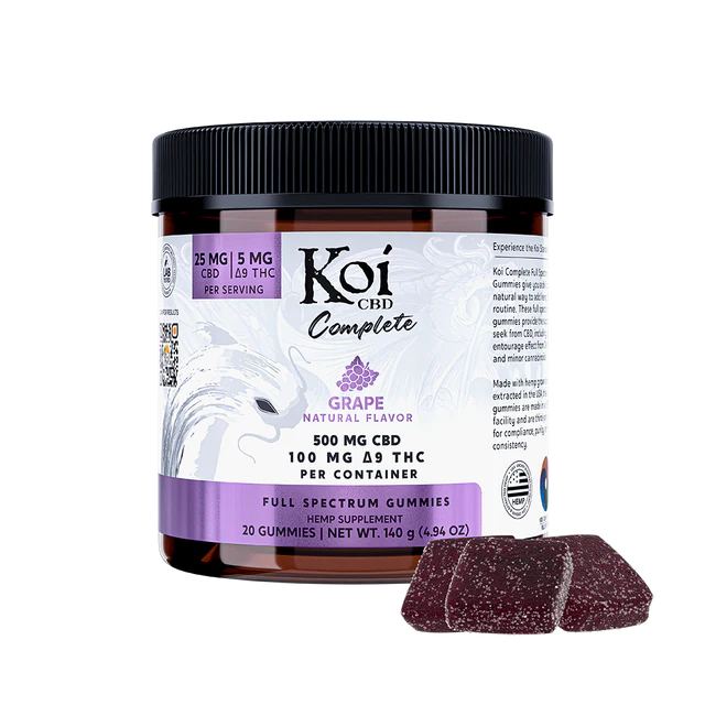 Koi Complete Full Spectrum CBD + Delta-9 THC Gummies – 30ct (Multiple Flavors)