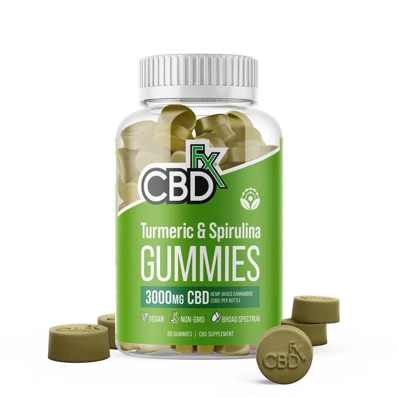 CBDfx CBD Gummies with Turmeric & Spirulina | 1500mg–3000mg