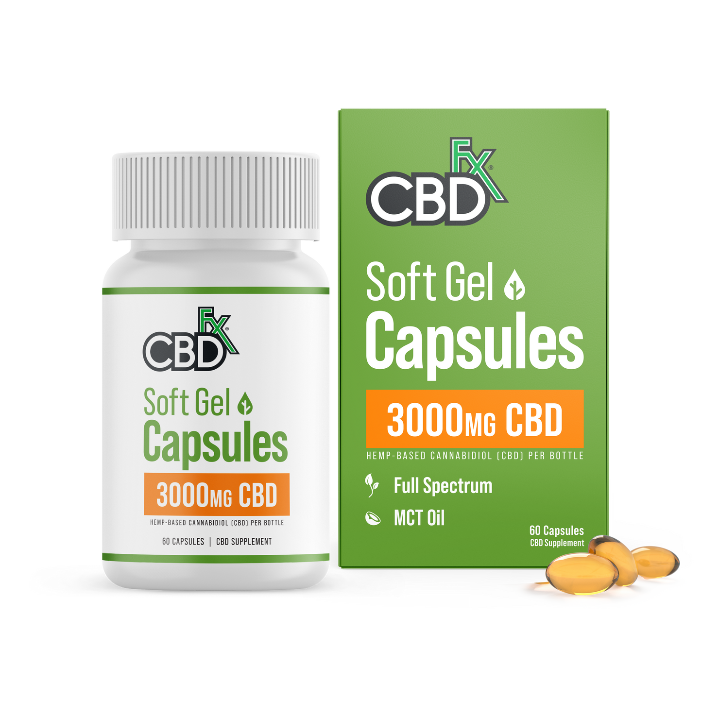CBDfx Ultra Full Spectrum CBD Gel Capsules — 3000 mg (60 ct)