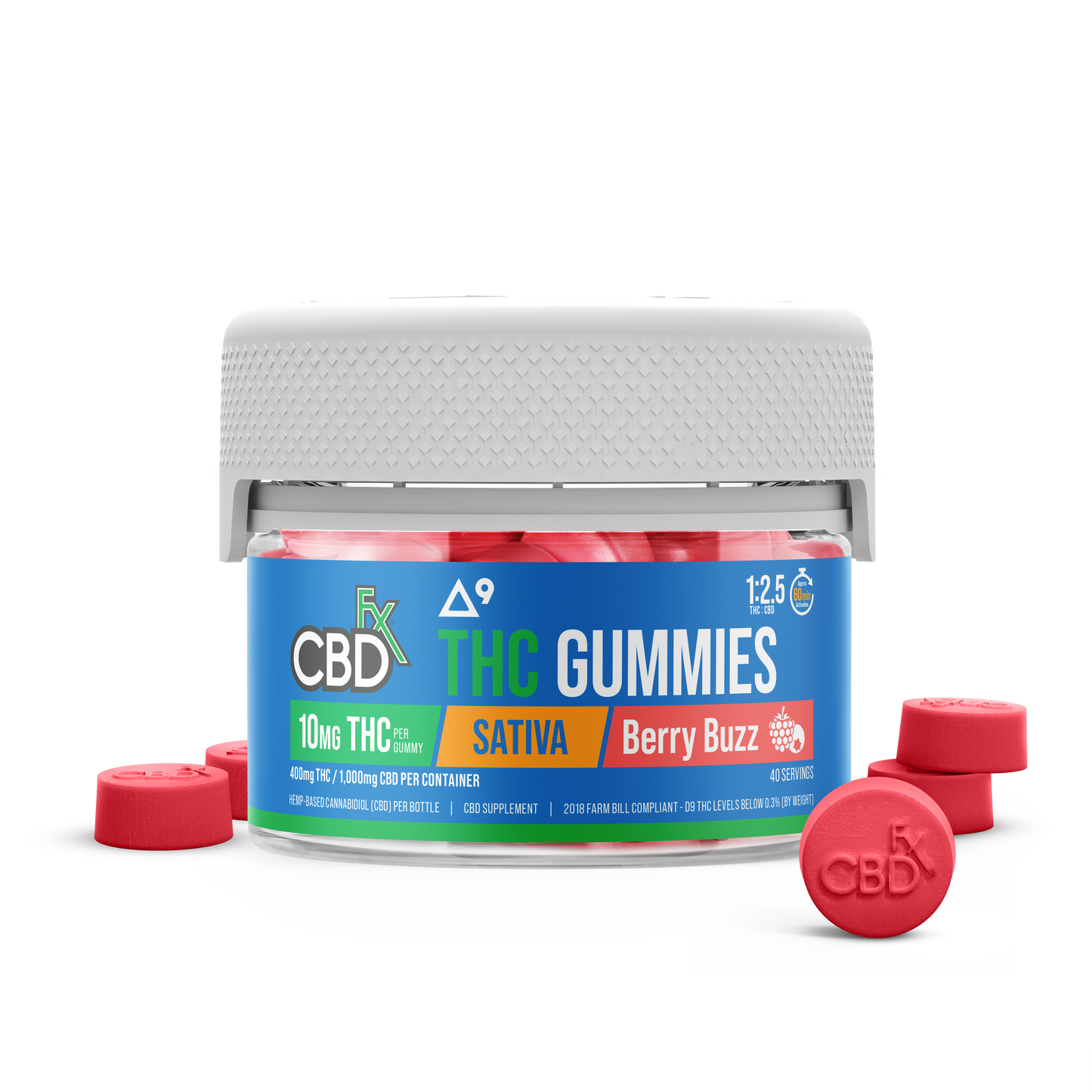 CBDfx CBD + Delta-9 THC Gummies – Magic Melon / Berry Buzz (20ct / 40ct)